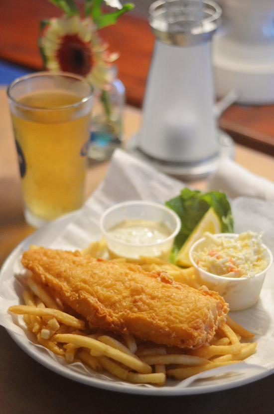 All you can eat Fish and Chips at the Back Porch Restaurant, Old Saybrook, CT