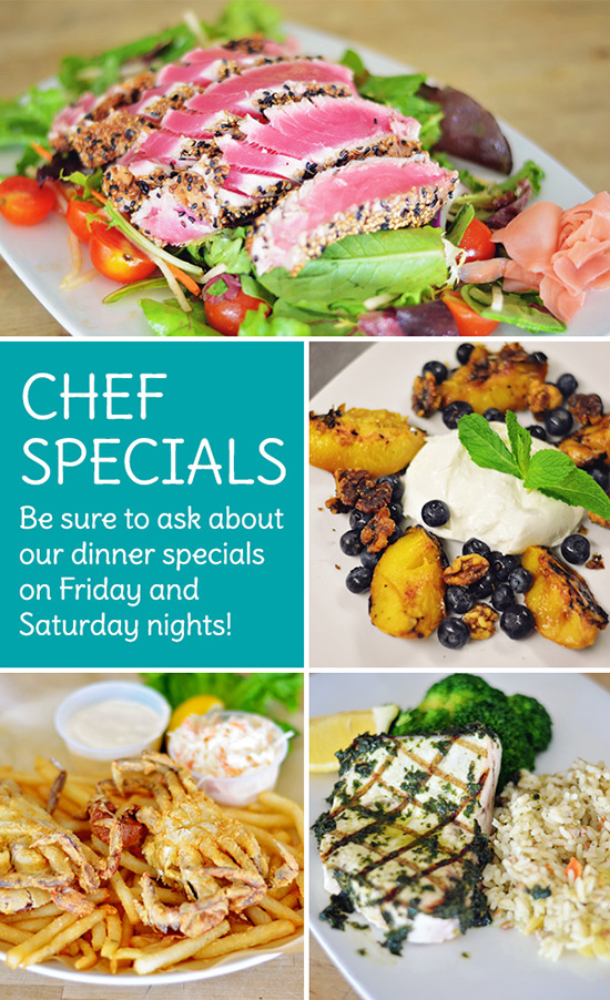 Chef Specials at the Back Porch Restaurant, Old Saybrook, CT