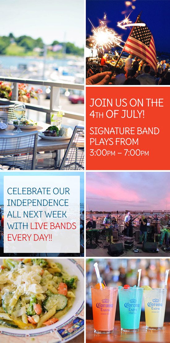 Celebrate 4th of July at Back Porch Restaurant in Old Saybrook CT